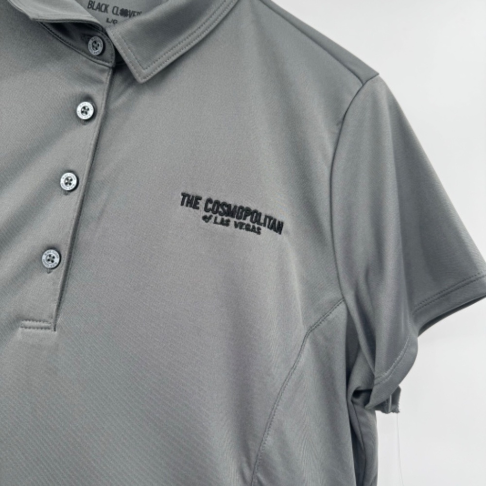 Black Clover Polo Shirt Women Large NEW Gray Golf Live Lucky Cosmopolitan LV - Picture 3 of 9